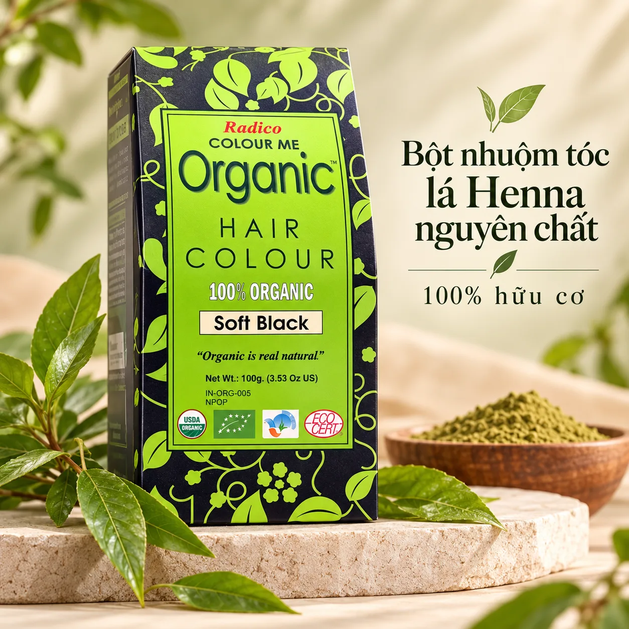 Bột Nhuộm Tóc Henna Radico Organic