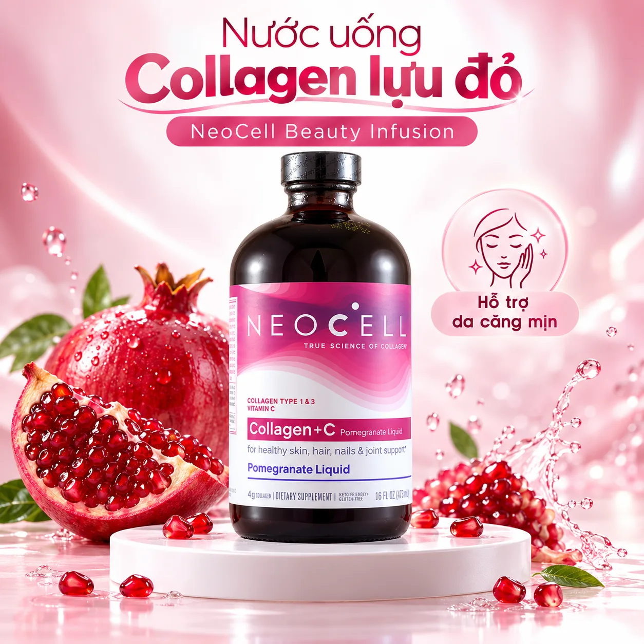 Collagen Lựu Đỏ Neocell Beauty Infusion