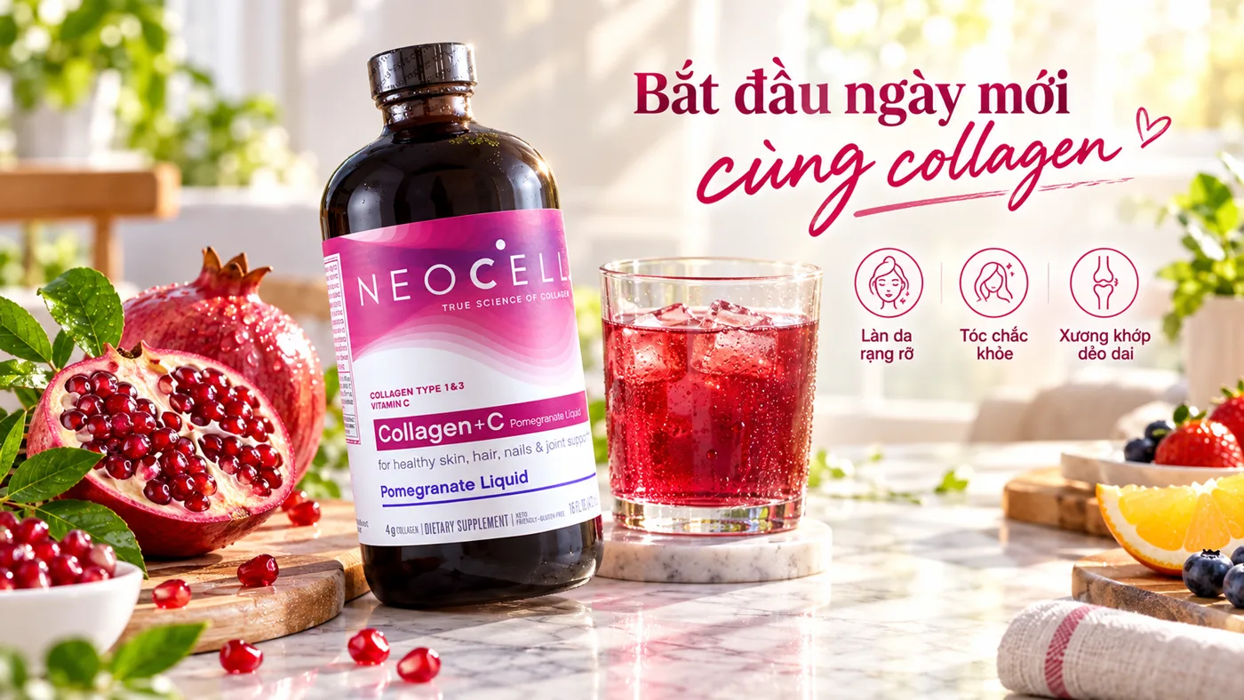 Nước uống Collagen lựu đỏ Neocell Beauty Infusion - Cơ chế tác động sinh học