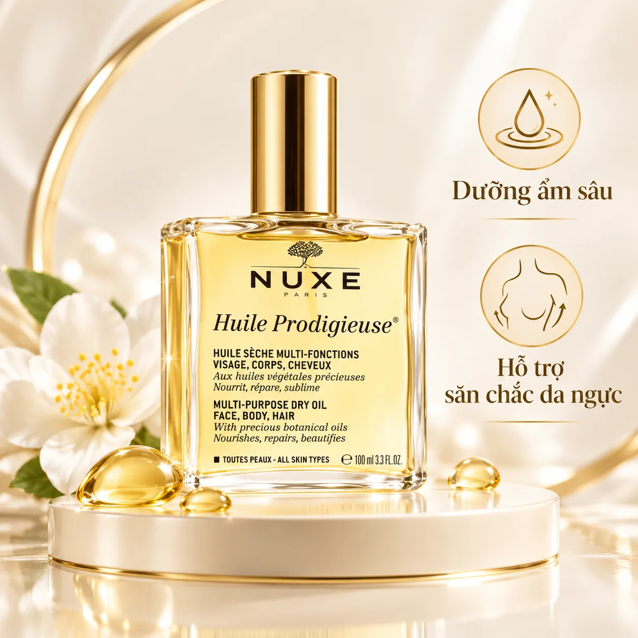 Review Dầu Dưỡng Nuxe Huile Prodigieuse: Săn Chắc Vòng Một