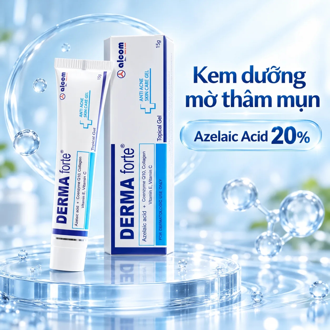 Review Gel Mờ Thâm Derma Forte Azelaic Acid: Mờ Thâm Mụn