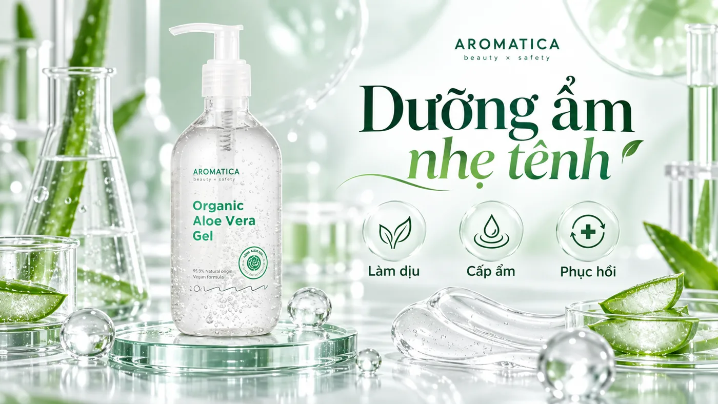 Gel nha đam hữu cơ Aromatica Organic Aloe Vera - Minh họa cơ chế hoạt chất sinh học