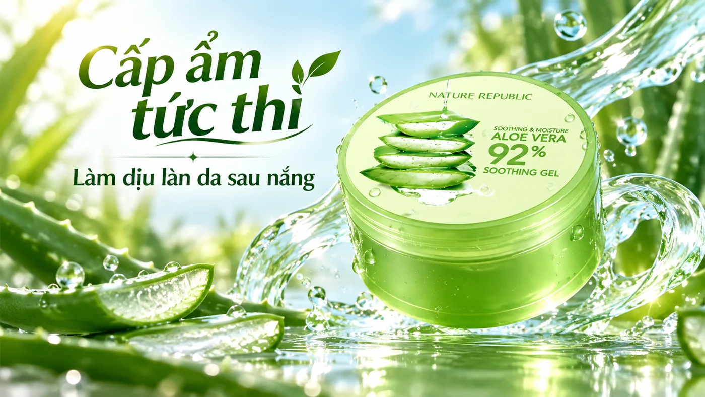 Gel làm dịu Nature Republic Soothing Moisture Aloe 92% - Minh họa cơ chế hoạt chất sinh học