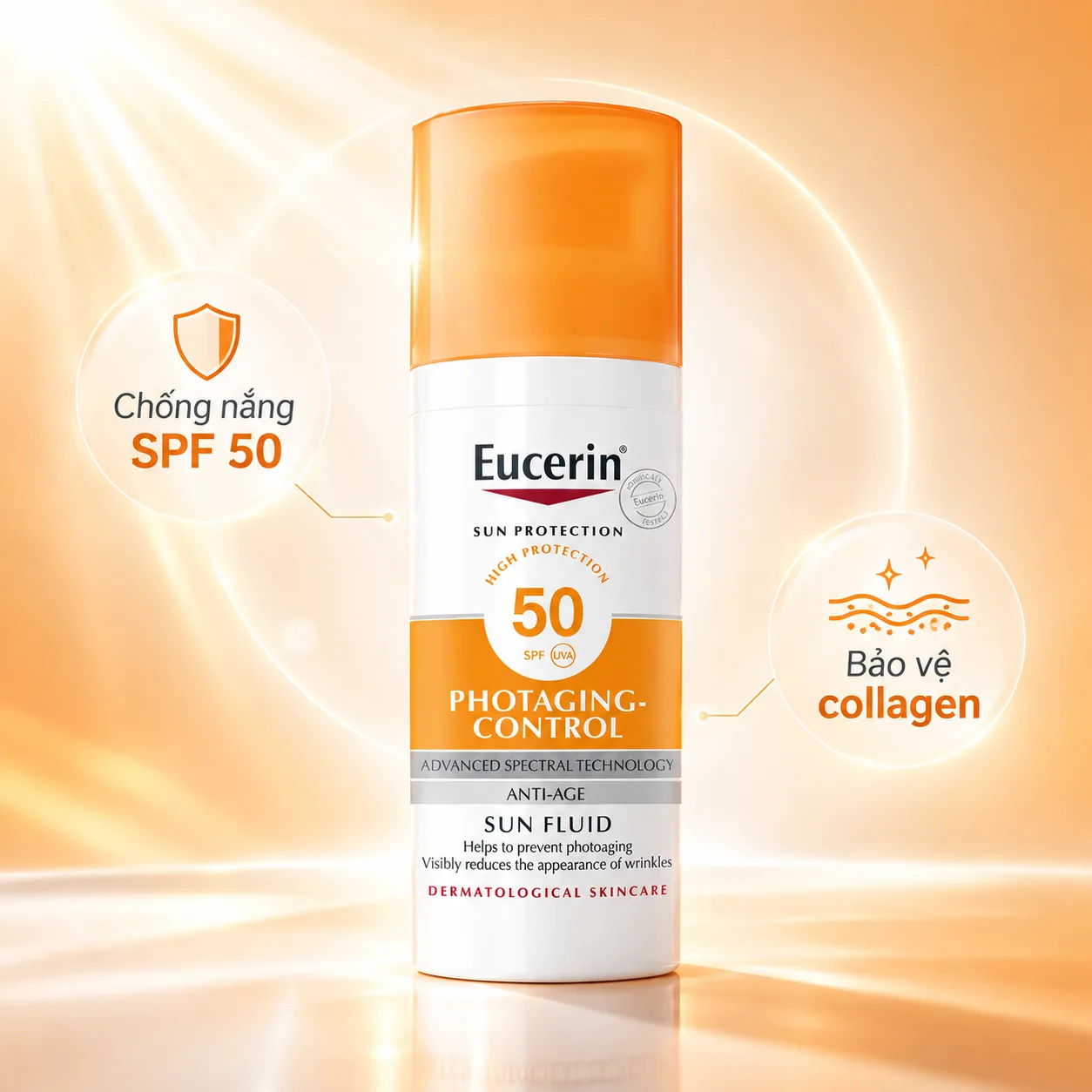Kem Chống Nắng Eucerin Sun Fluid Photoaging