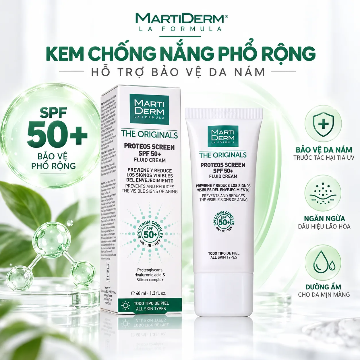 Kem Chống Nắng MartiDerm Proteos Screen SPF50+