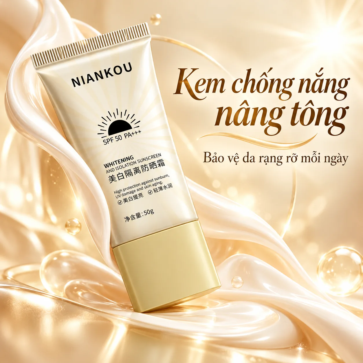 Kem Chống Nắng Nianko Whitening Isolation Sunscreen SPF50+