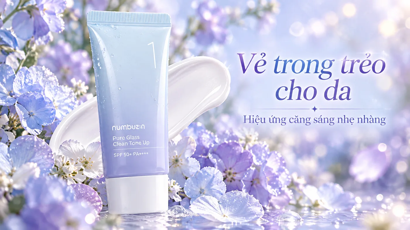 numbuzin no 1 pure glass tone up - Minh họa cơ chế hoạt chất sinh học (NUMBUZIN)