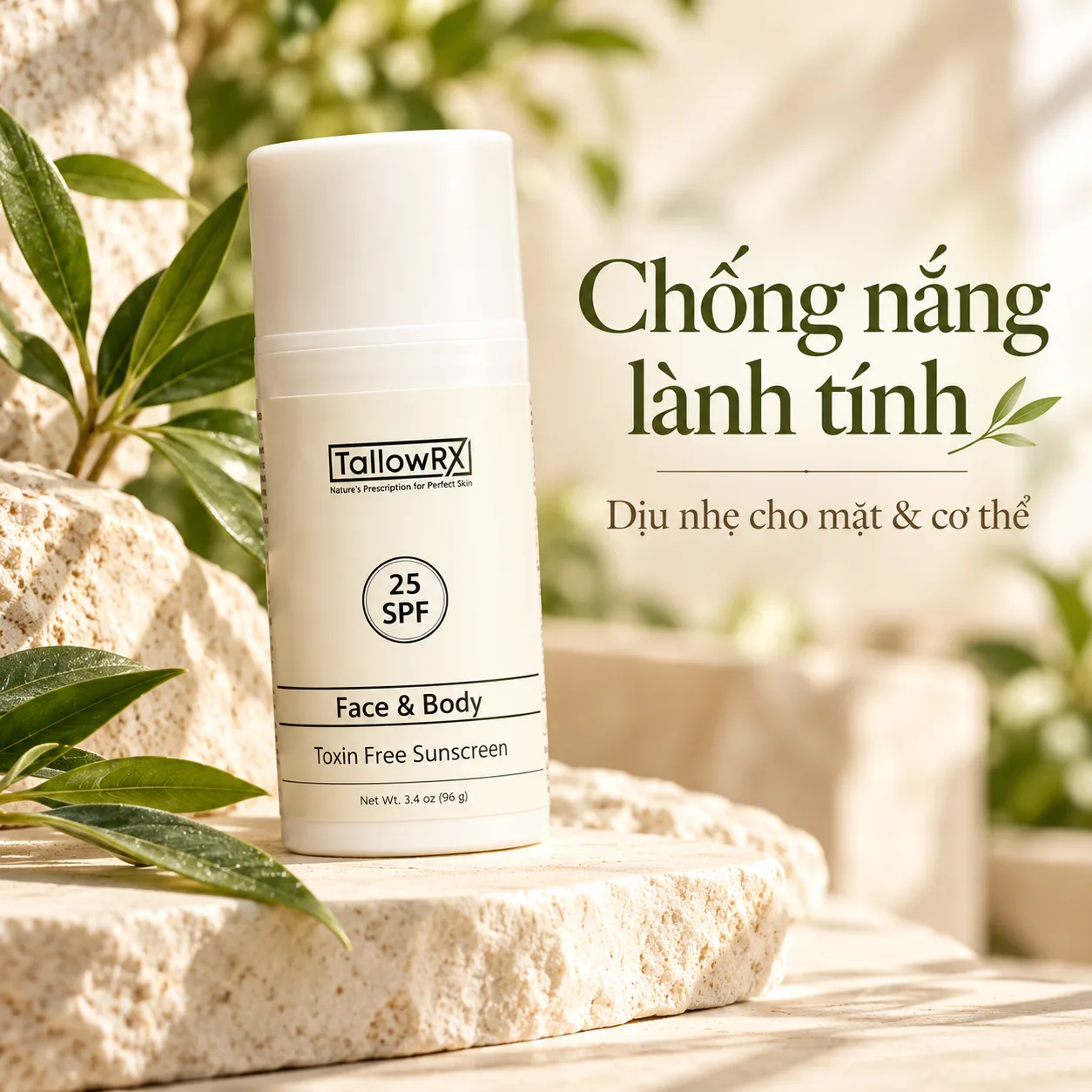 Kem Chống Nắng Tallow Thảo Mộc Oxit Kẽm Không Nano SPF40