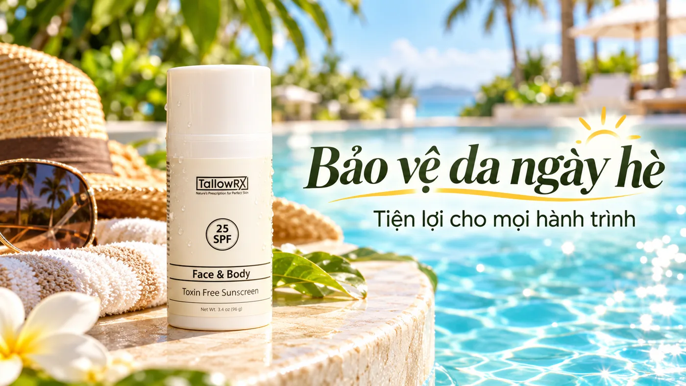 Trải nghiệm êm dịu kem chống nắng Tallow thảo mộc tự nhiên oxit kẽm
