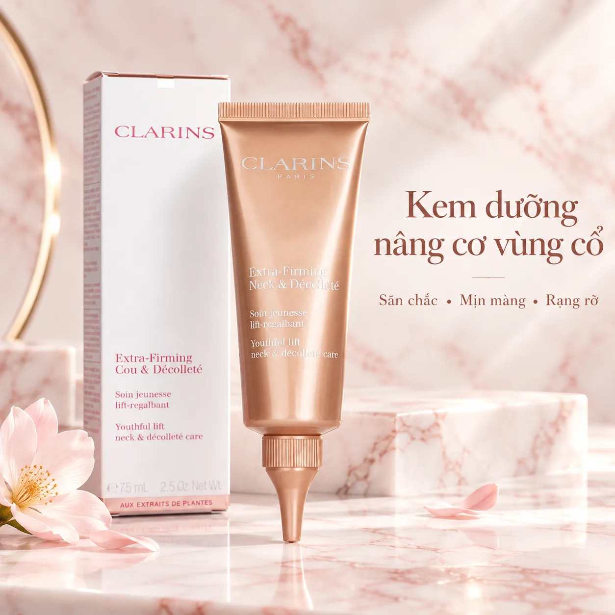 Review Kem Dưỡng Nâng Cơ Vùng Cổ Clarins Extra-Firming Neck: Trẻ Hóa Da Cổ