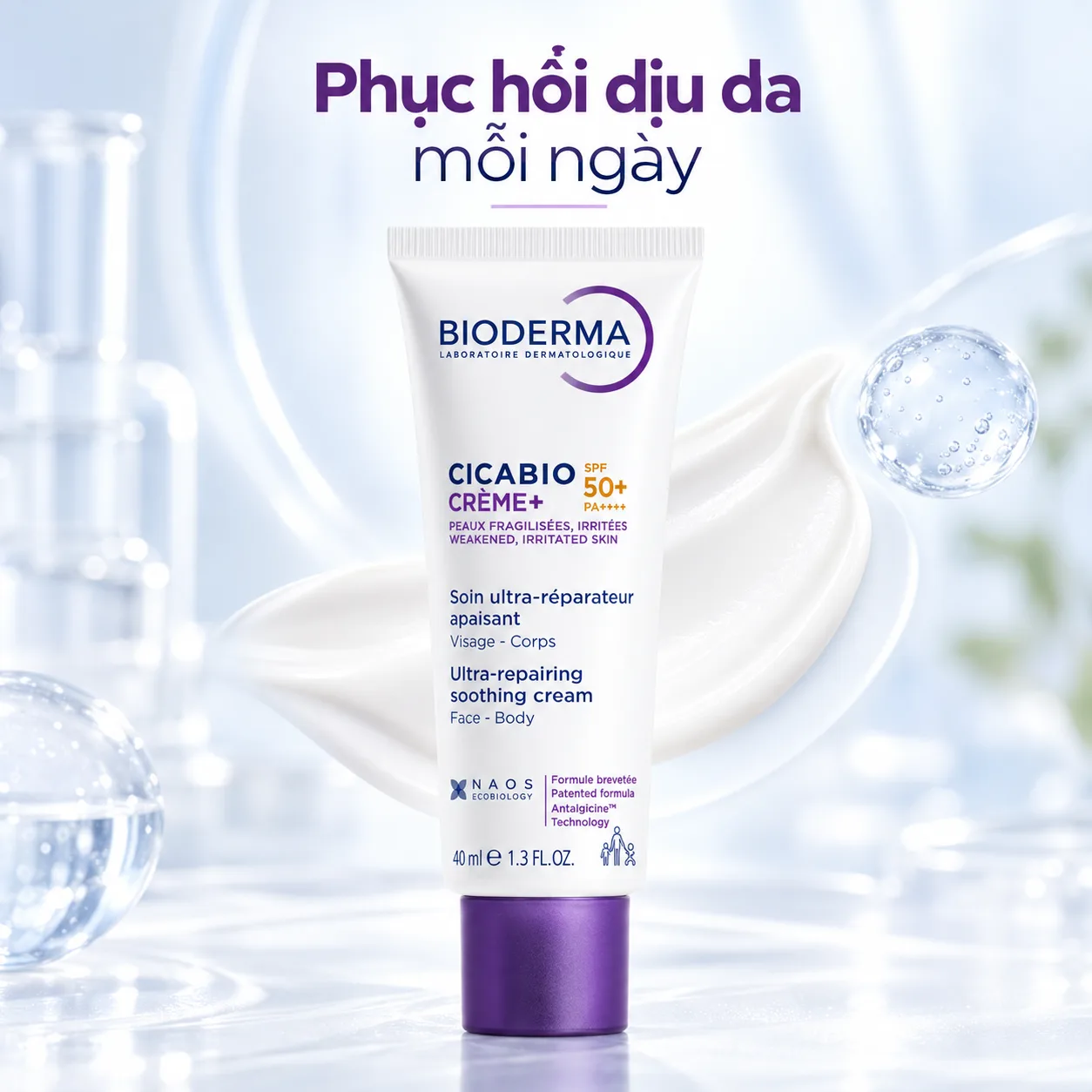 Kem Dưỡng Phục Hồi Bioderma Cicabio Crème