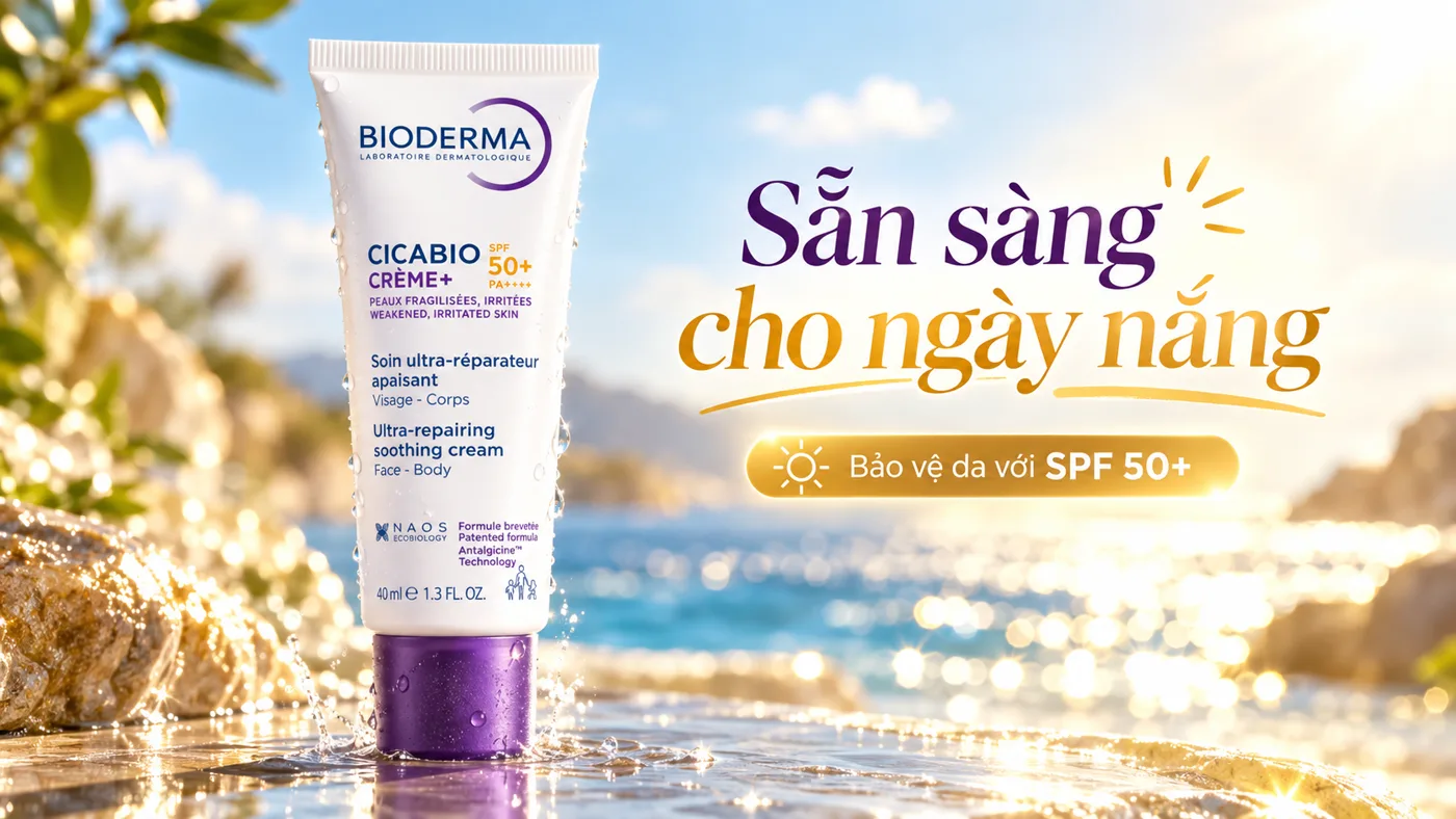 Kem dưỡng phục hồi Bioderma Cicabio Crème - Minh họa cơ chế hoạt chất sinh học