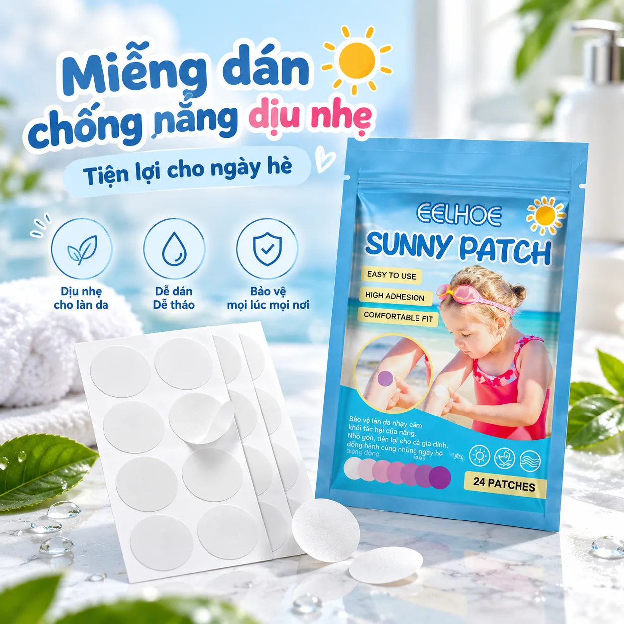 Miếng Dán Cảnh Báo Tia Cực Tím UV Detection Sticker