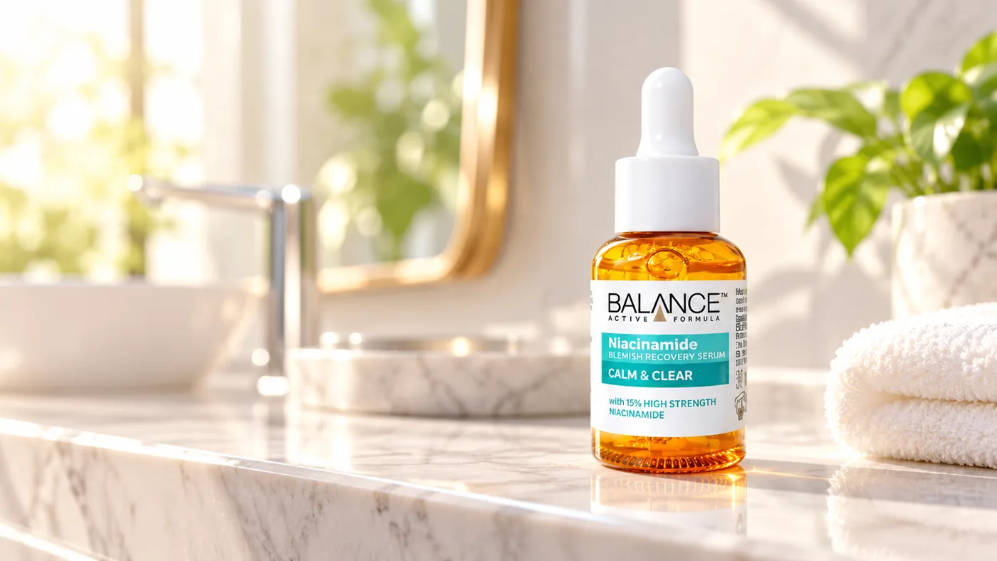 Tinh chất Niacinamide 10% Balance Active Formula - Minh họa cơ chế hoạt chất sinh học