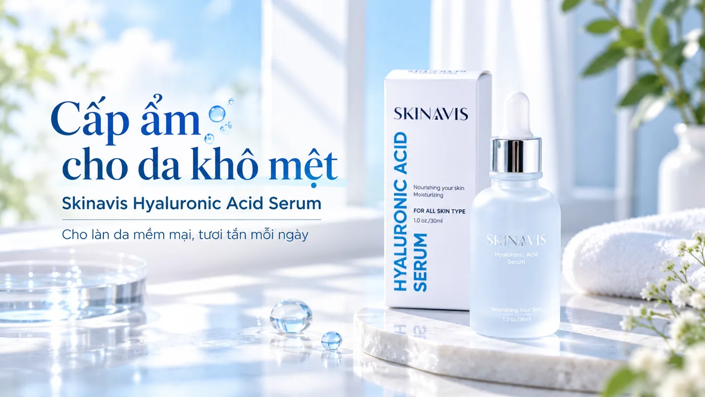 Serum cấp nước phục hồi Skinavis Hyaluronic Acid - Minh họa cơ chế hoạt chất sinh học
