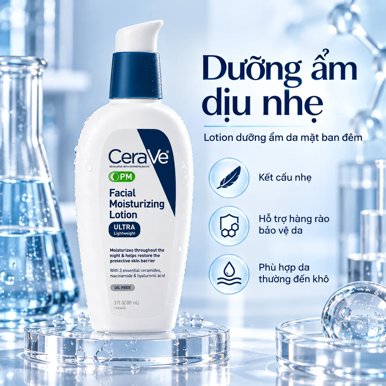 Sữa Dưỡng CeraVe PM Facial Moisturizing Lotion