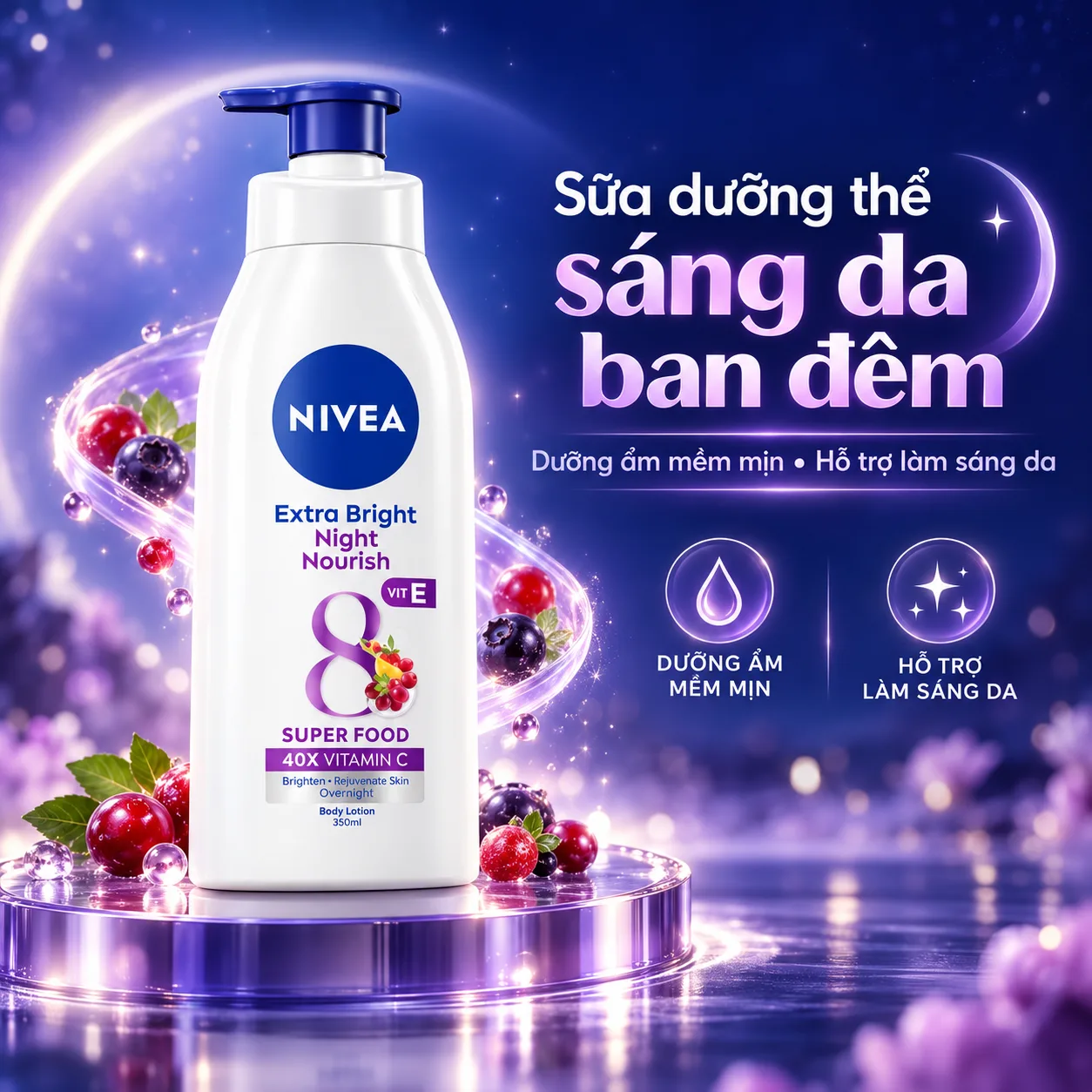 Sữa Dưỡng Thể Nivea Extra White Night Nourish