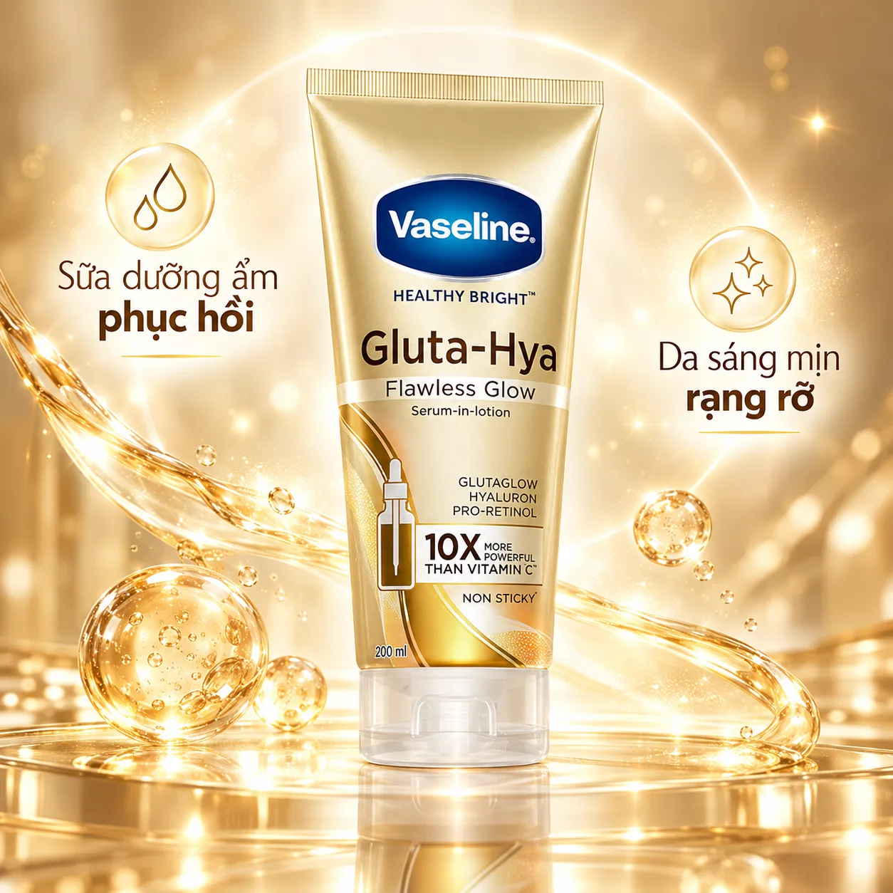 Sữa Dưỡng Thể Vaseline Gluta-Hya Flawless Glow