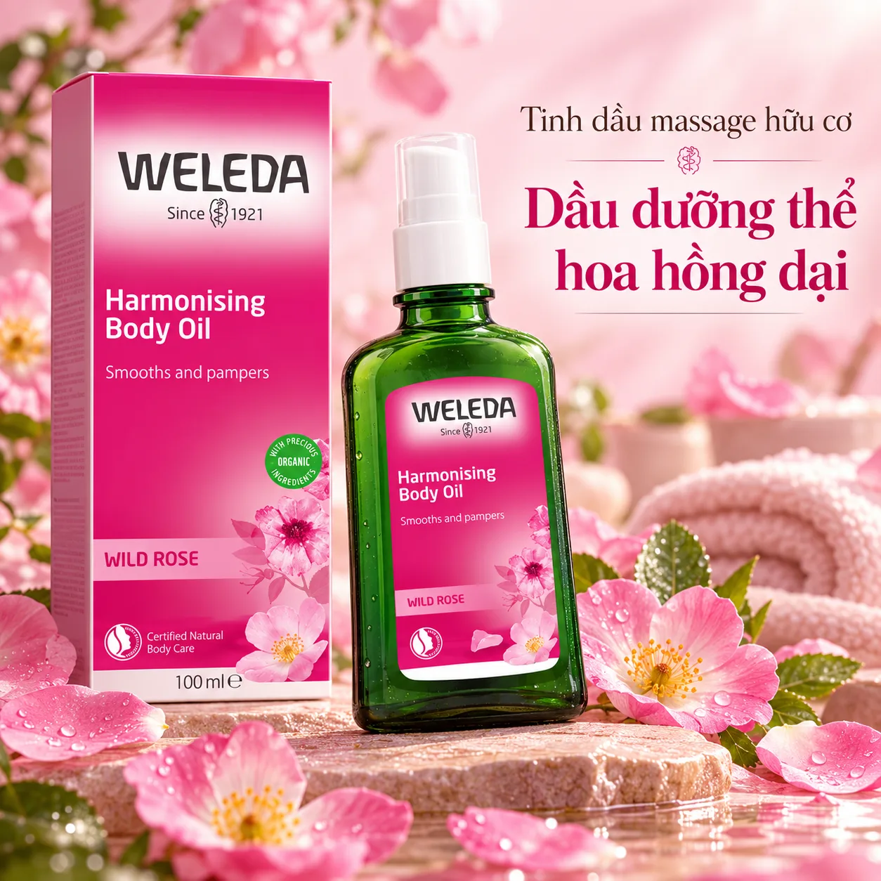 Dầu Body Weleda Wild Rose