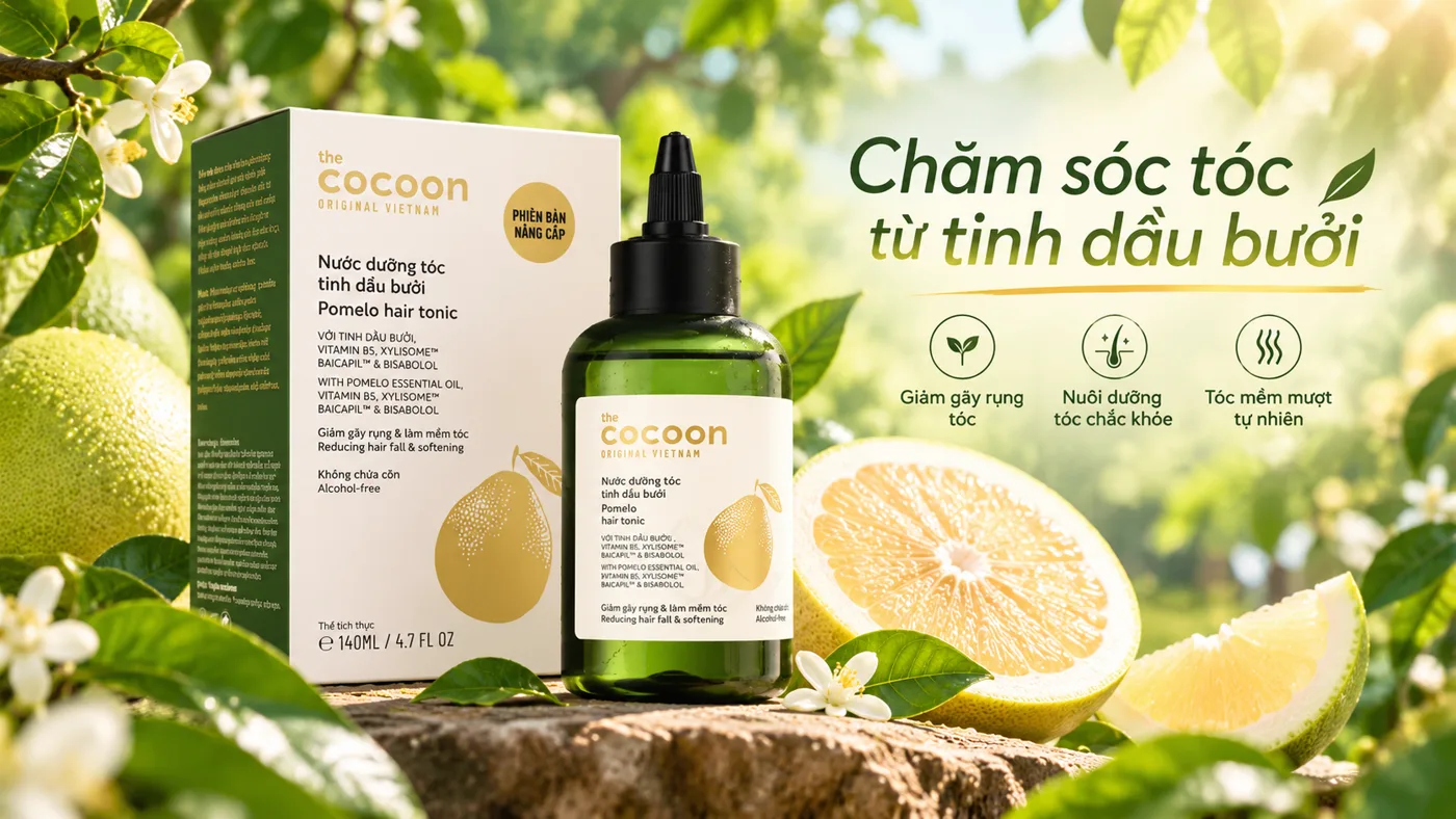 Xịt dưỡng tóc tinh dầu bưởi Cocoon Pomelo Hair Tonic - Cơ chế phục hồi sinh học