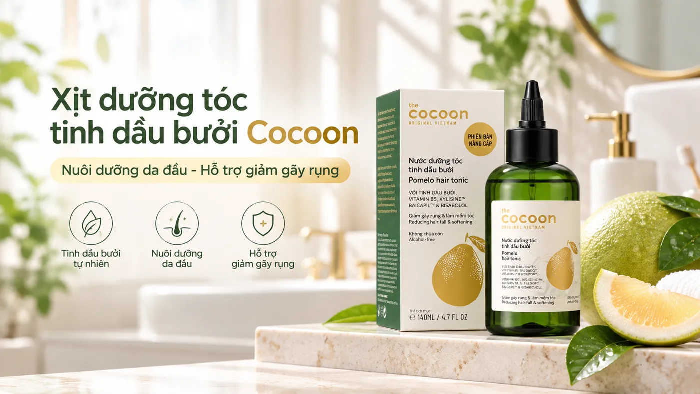 Xịt dưỡng tóc tinh dầu bưởi Cocoon Pomelo Hair Tonic - Trải nghiệm thực tế