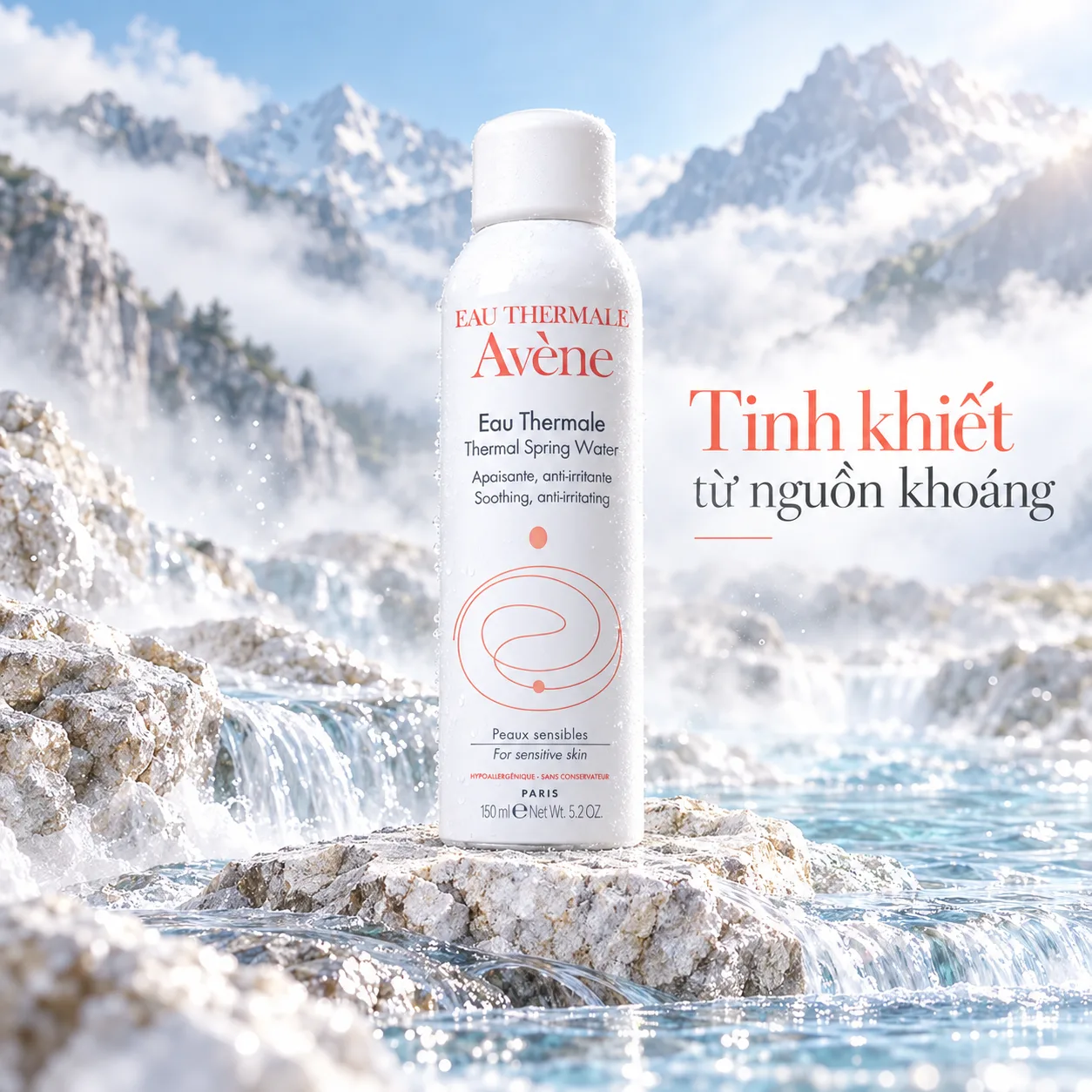xịt khoáng avene - Minh họa cơ chế hoạt chất sinh học (Eau Thermale Avène)