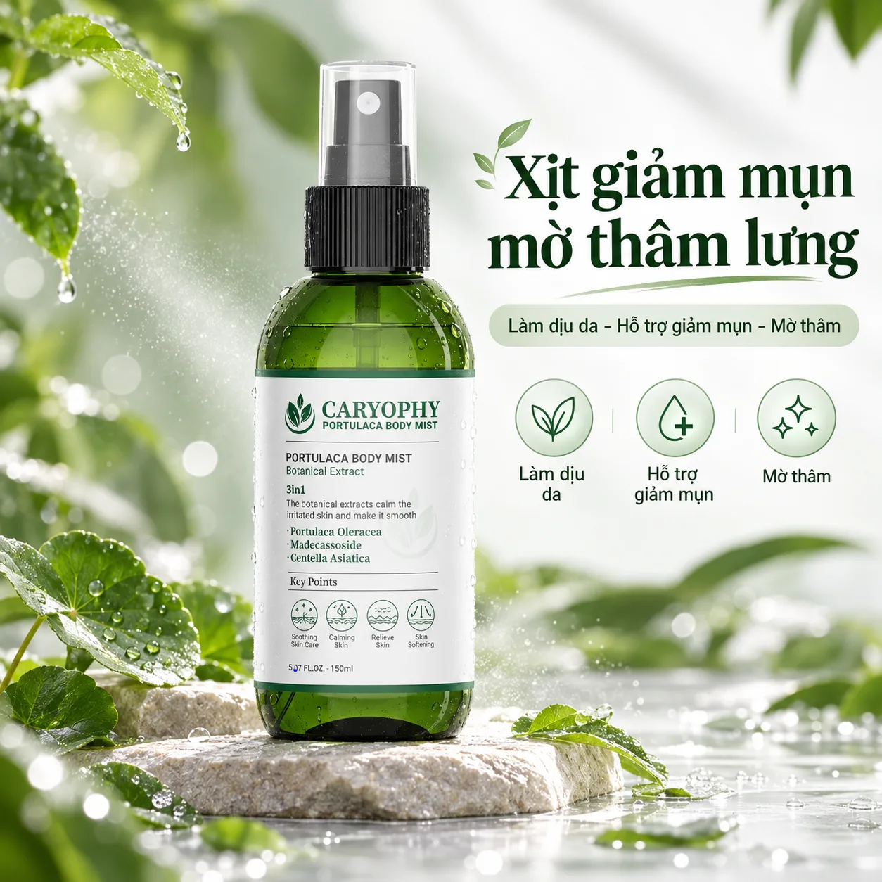 Xịt Trị Mụn Lưng Caryophy Portulaca